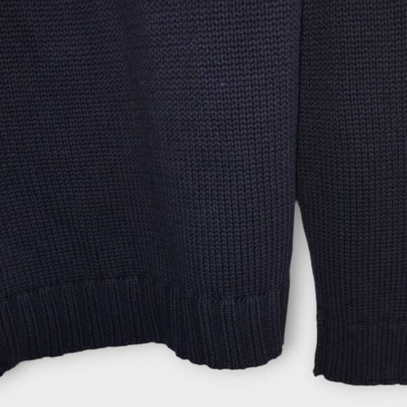 Lauren‎ Ralph Lauren Womens Sweater Sz Large Navy Cotton Nautical Coastal Preppy - Picture 6 of 9